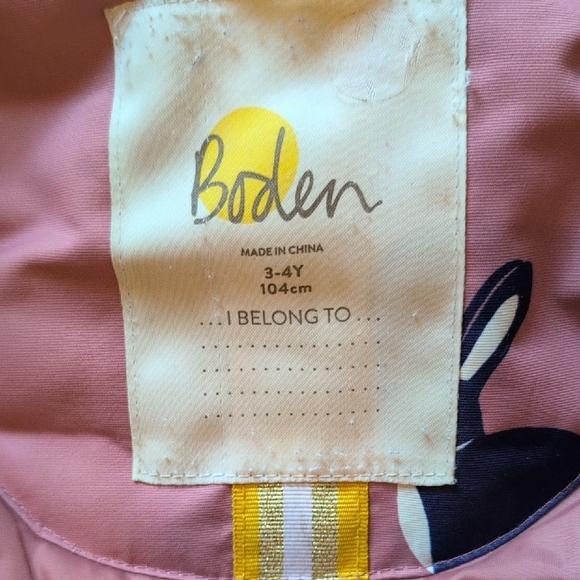 Boden Pink Coat with Rabbit Design - Picture 2 of 8